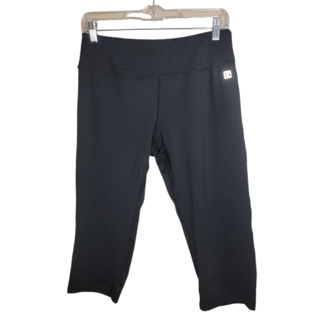 Hind black pink cropped leggings size medium athletic workout capri